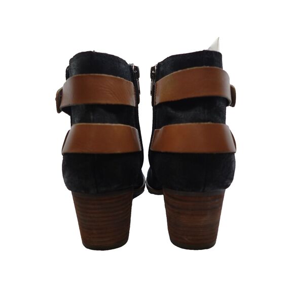 DV Dolce Vita Womens Size 9.5 Black Suede Buckle Zip Ankle Fashion Boots Bootie - Picture 6 of 12